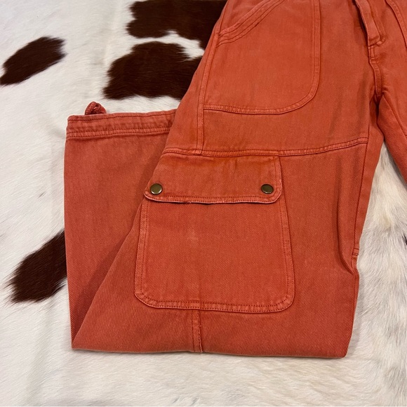 Free People Orange Cargo Pants - Picture 5 of 6
